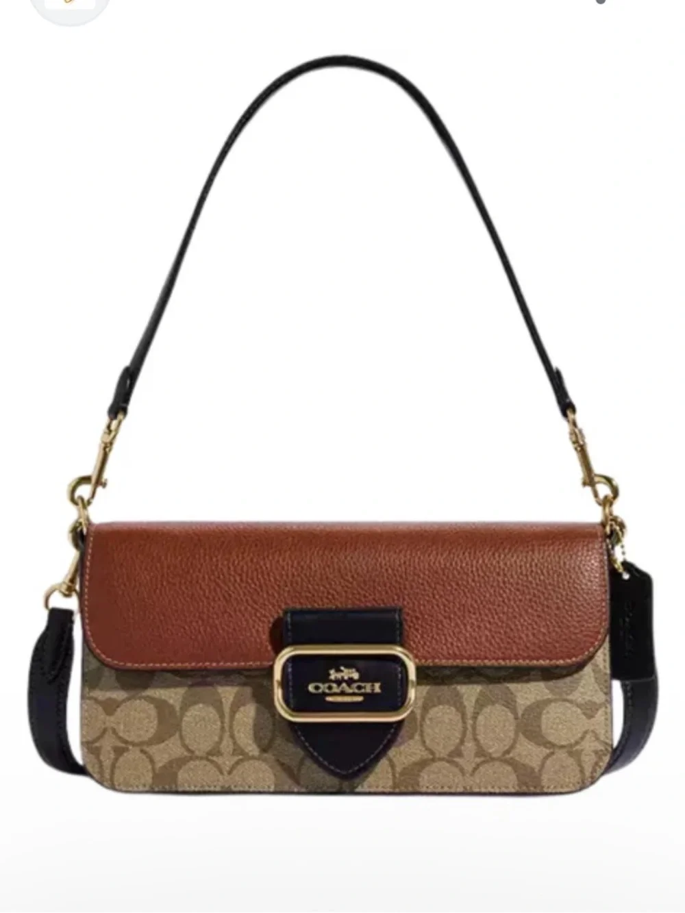 Coach Morgan Shoulder and Cross body Bag In Colorblock Signature Canvas